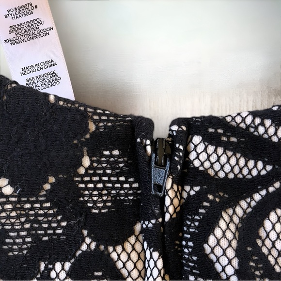 HS Heart Soul Black Lace Over Champagne Fit and Flare Dress (small) - Picture 5 of 13